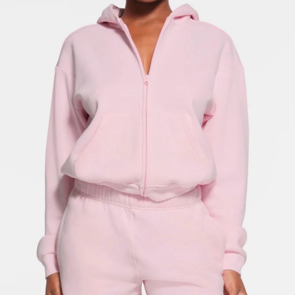 Skims Cherry Blossom Zip Up Hoodie